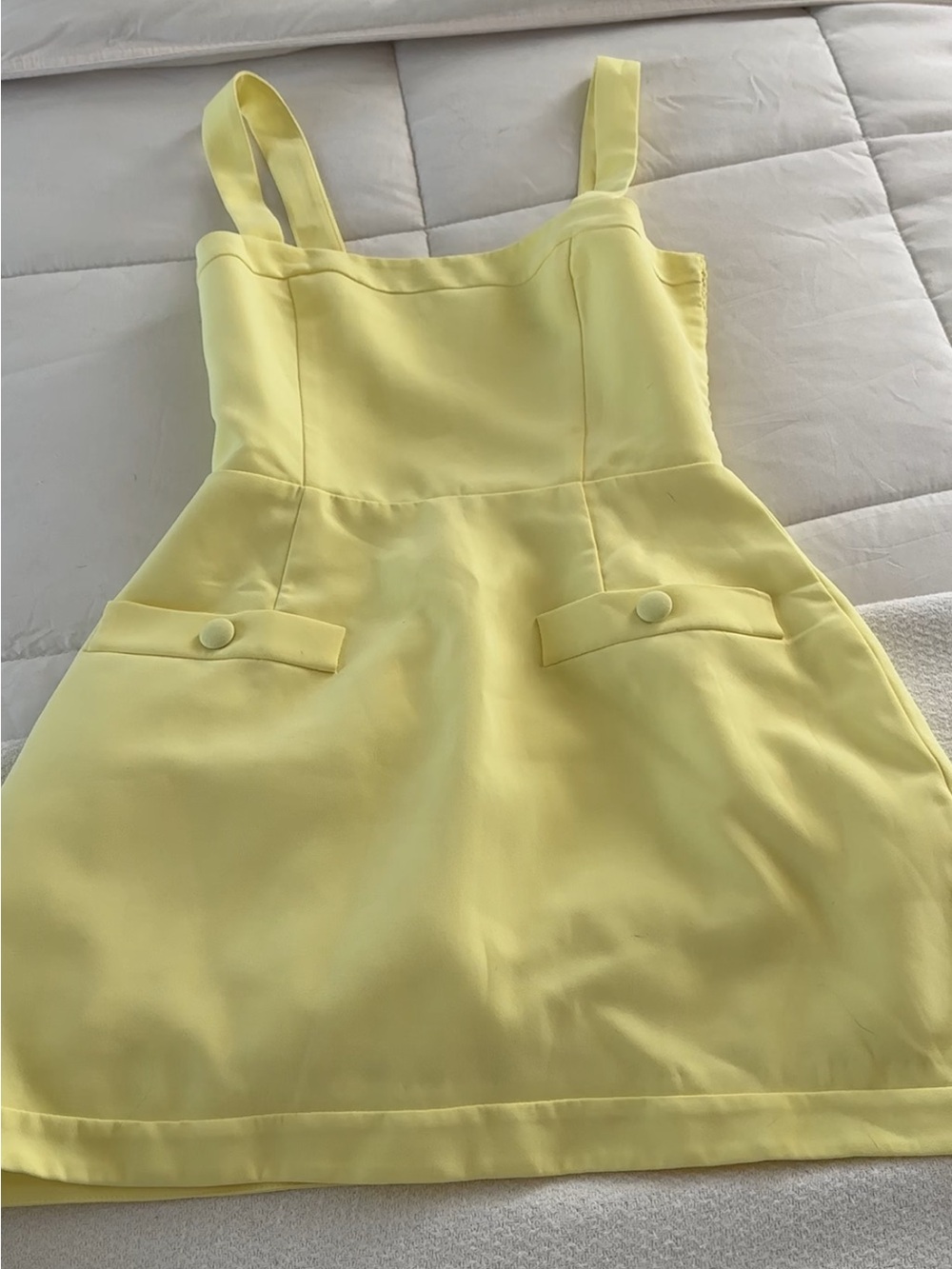 Amanda Uprichard Lemon Square-Neck Mini Dress - Picture 4 of 4